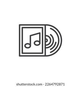 Vinyl record line icon. linear style sign for mobile concept and web design. Vinyl music record outline vector icon. Symbol, logo illustration. Vector graphics