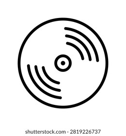 Vinyl Record Line Icon Vector Music Disc Symbol