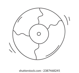 Vinyl Record Linear Vector Illustration
