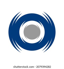 Vinyl record logo design template vector. Editable abstract vinyl icon or symbol concept for music industry.