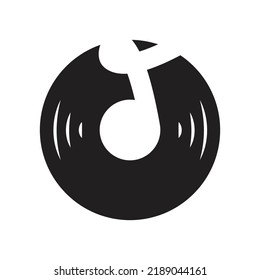 Vinyl Record Logo Icon Vector Illustration.