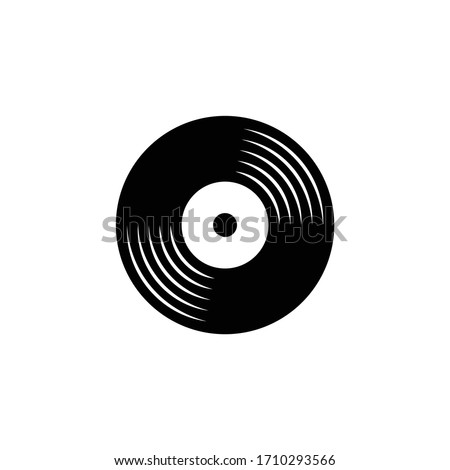 Vinyl record logo icon vector illustration. Eps10.