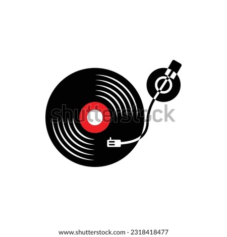 Vinyl record logo icon vector illustration.