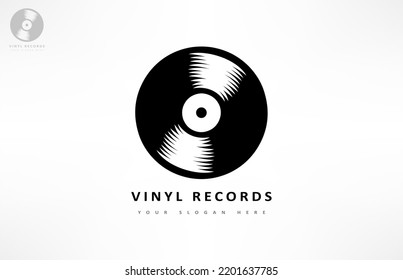 diseño musical de logotipo de grabación de vinilo