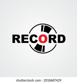 Diseño de plantillas de logotipo de registros de vinilo. Ilustración del vector