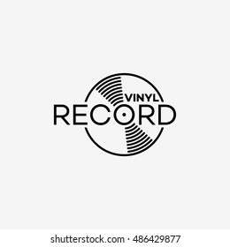 Vinyl Record Logo Template Design. Vektorgrafik.