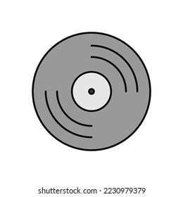 Vinyl-Aufnahme, lp Aufnahme Farbe Vektorgrafiksymbol. Musikzeichen. Graph-Symbol für Musik und Sound-Website und Apps-Design, Logo, App, Benutzeroberfläche