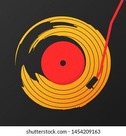 vinyl record music abstract vector with black background graphic 