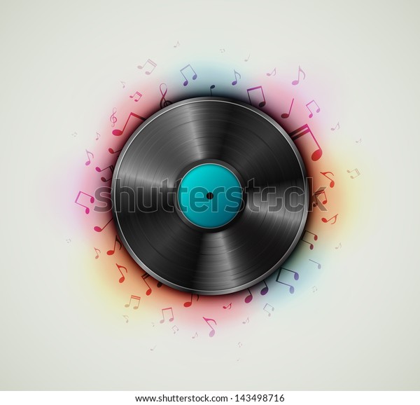 Vinyl Record Music Background Eps 10 Stock Vector (Royalty Free ...