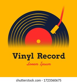 vinyl record music design vector illustration with yellow background graphic for logo,icon,etc.