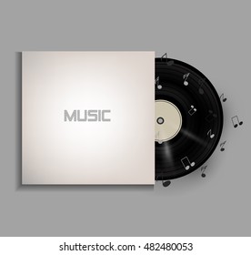 vinyl record,  music Disk, Musical plate in the package. 