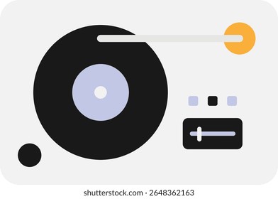 Vinyl Record Music Icon Vector Flat Illustration