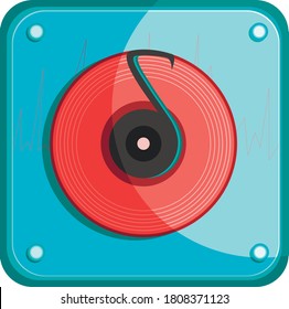 vinyl record, music and note