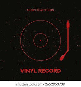 Vinyl Record. Music poster design template with grunge texture. Music cover. Music background vector illustration.