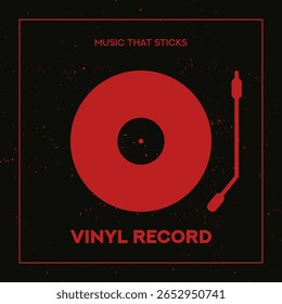 Vinyl Record. Music poster design template with grunge texture. Music cover. Music background vector illustration.