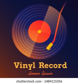 vinyl record music vector abstract with gradient  background graphic 