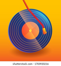vinyl record music vector abstract  with gradient  background graphic for banner,illustration,logo,etc.