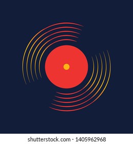 vinyl record music vector with vinyl record word