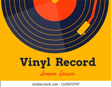 vinyl record music vector with yellow background graphic 