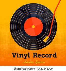 vinyl record music vector with yellow background graphic 