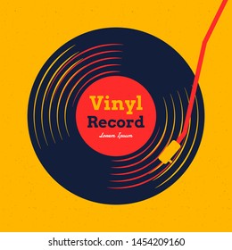 vinyl record music vector with yellow background graphic 