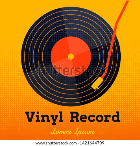 vinyl record music vector with yellow background graphic 