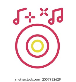Vinyl record with musical notes. Concept of music, audio, and sound.