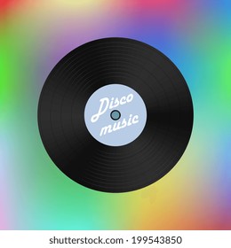 Vinyl record on a colored background