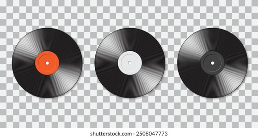 vinyl record on an isolated transparent background, vector illustration