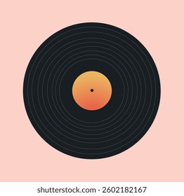 Vinyl Record on a Pink Background