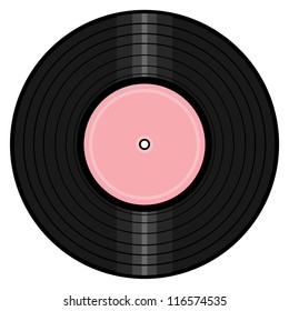 vinyl record on white background