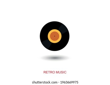 vinyl record on a white background. RETRO MUSIC