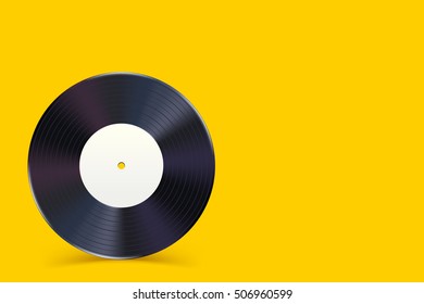 vinyl record on yellow 1