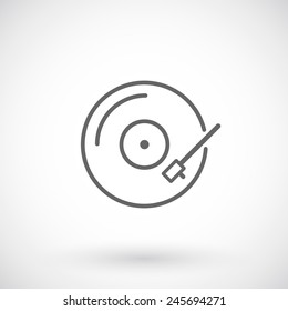 Vinyl Record Outline Icon 