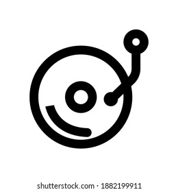 Vinyl record outline icon. siple desain