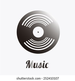 vinyl record over degrade color background