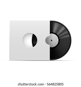 Vinyl record with package, template, isolated on white background, vector illustration
