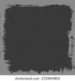 Vinyl record paper overlay vector template. Faded paper edges. Realistic image of an aged album music cover. Frame with worn, used edges.