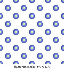 Vinyl record pattern in cartoon style. Seamless pattern vector illustration