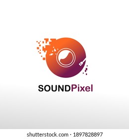 Vinyl Record Pixelkunst Symbol. Design für Logo, Aufkleber, Web und mobile App