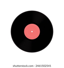 vinyl record, plate disc isolated on white background, retro music symbol, vector illustration