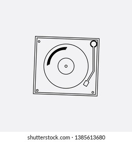 vinyl record player icon sign signifier vector