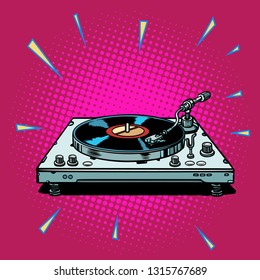 vinyl record player. Pop art retro vector illustration vintage kitsch