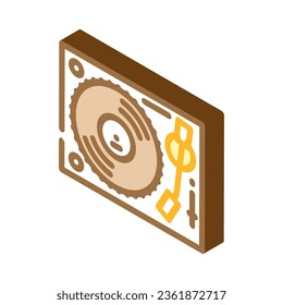 vinyl record player retro music isometric icon vector. vinyl record player retro music sign. isolated symbol illustration