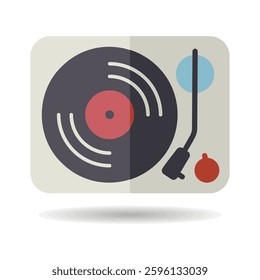 Vinyl record player vector icon. Music sign. Graph symbol for music and sound web site and apps design, logo, app, UI