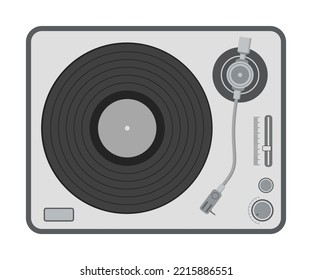 Vinyl Record Player vector illustration. Turntable illustration. Flat design. 