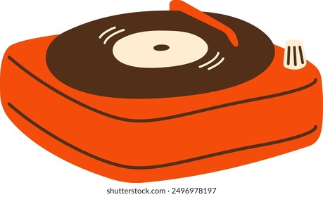 Vinyl Record Player Vector Illustration