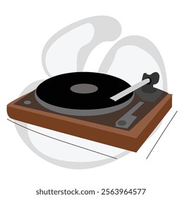 Vinyl record player vector illustration, 