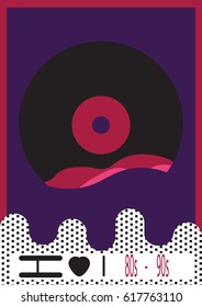Vinyl record poster.memphis design