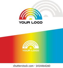 vinyl record rainbow logo for music